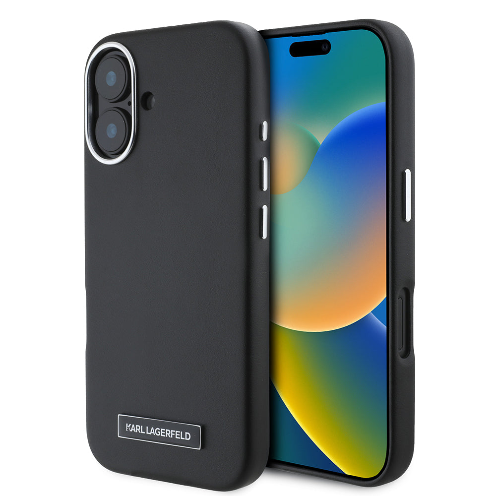 Karl Lagerfeld iPhone 16 Plus Orjinal Lisanslı Magsafe Şarj Özellikli Metal Kamera ve Buton Tasarımlı Plaka Logolu PU Deri Telefon Kılıfı-1 Karl Lagerfeld iPhone 16 Plus Orjinal Lisanslı Magsafe Şarj Özellikli Metal Kamera ve Buton Tasarımlı Plaka Logolu PU Deri Telefon Kılıfı-1